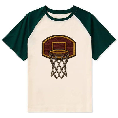 Basketball Hoop  - Contrast Raglan T-shirt - Green