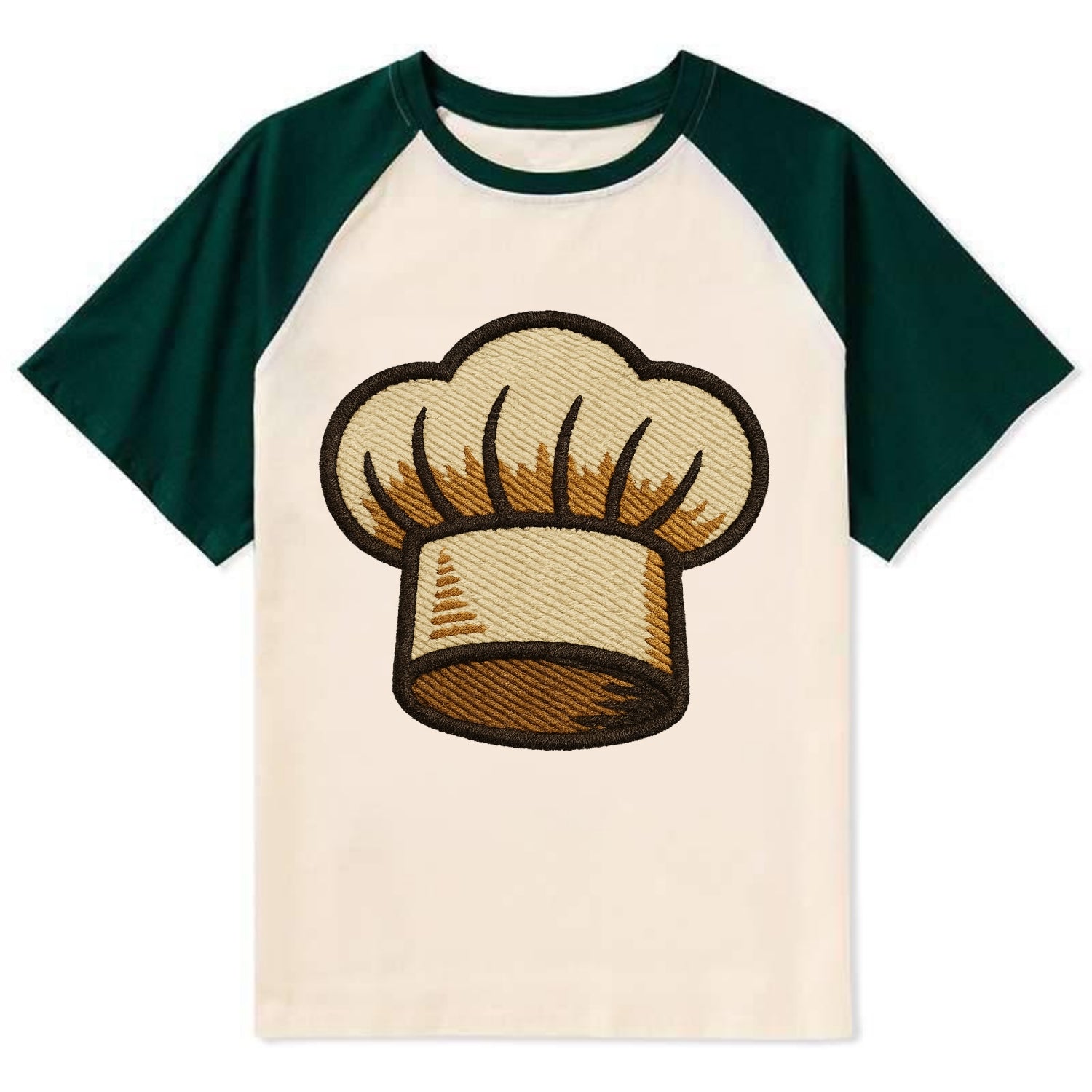 Chef Hat  - Contrast Raglan T-shirt - Green