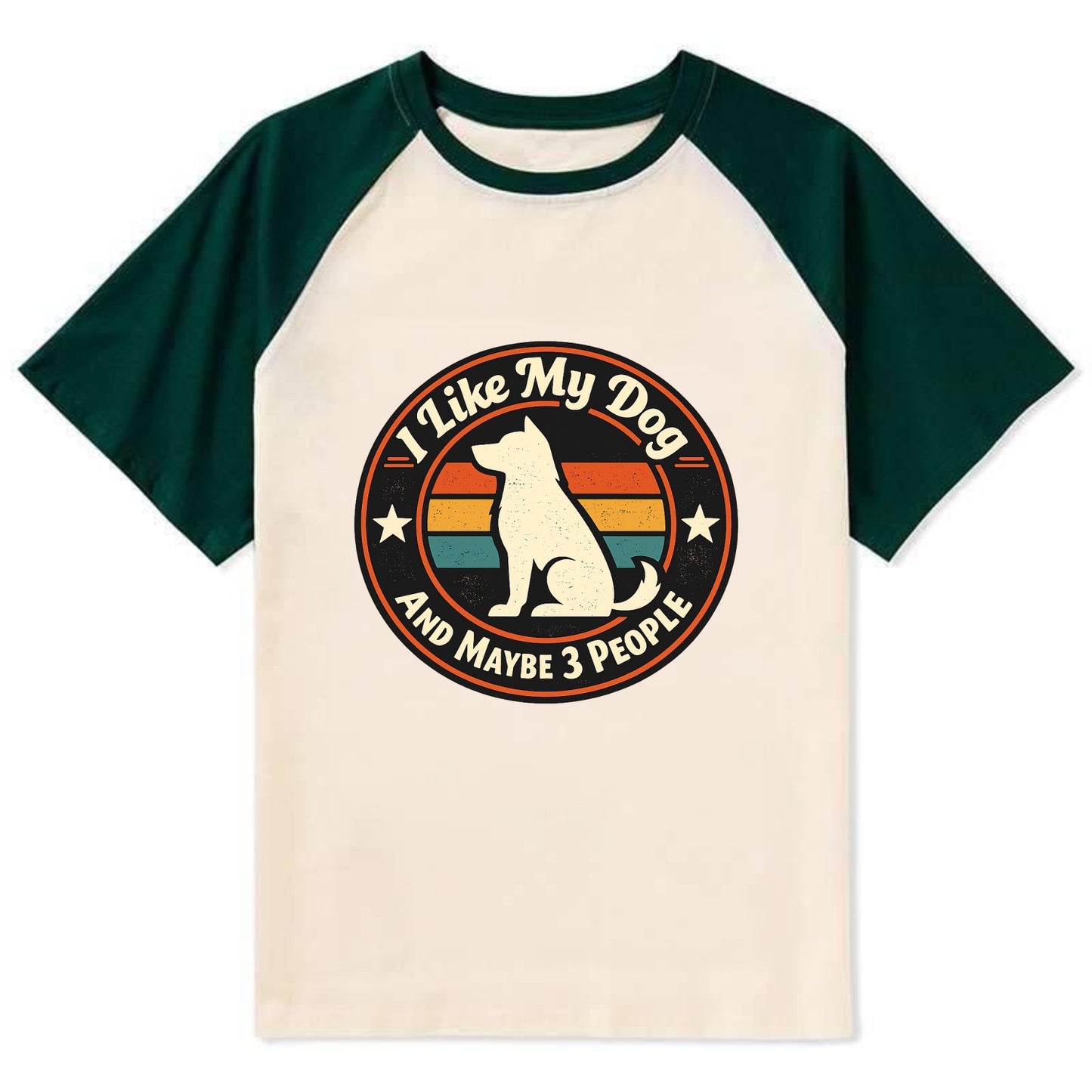 Canine Companion Crew - Contrast Raglan T-shirt - Green
