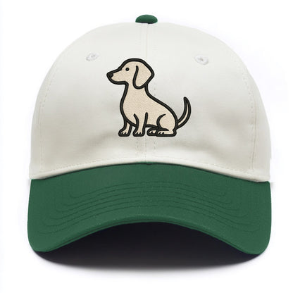 Dachshund - Long body profile view - Two Tone Cap - Green