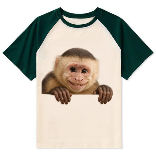 Capuchin Monkey  - Contrast Raglan T-shirt