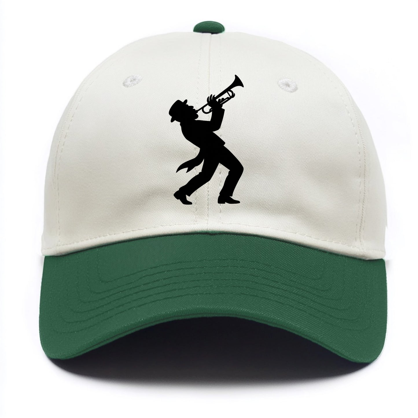 Trumpet player hitting high note - Two Tone Cap - Green