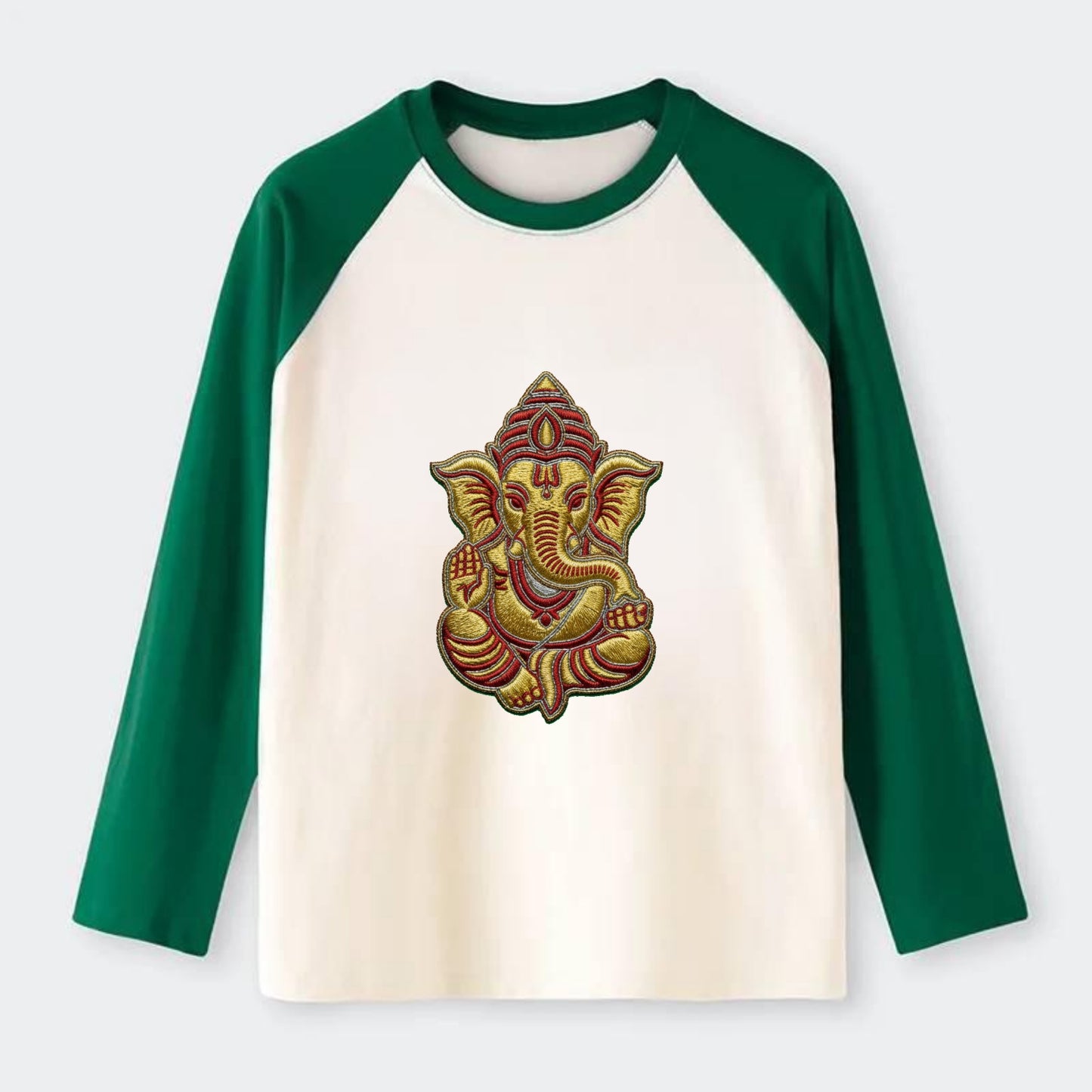 Ganesh - Raglan Long Sleeve T-Shirt - Green
