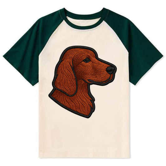 Irish Setter - Contemporary red setter l - Contrast Raglan T-shirt - Green