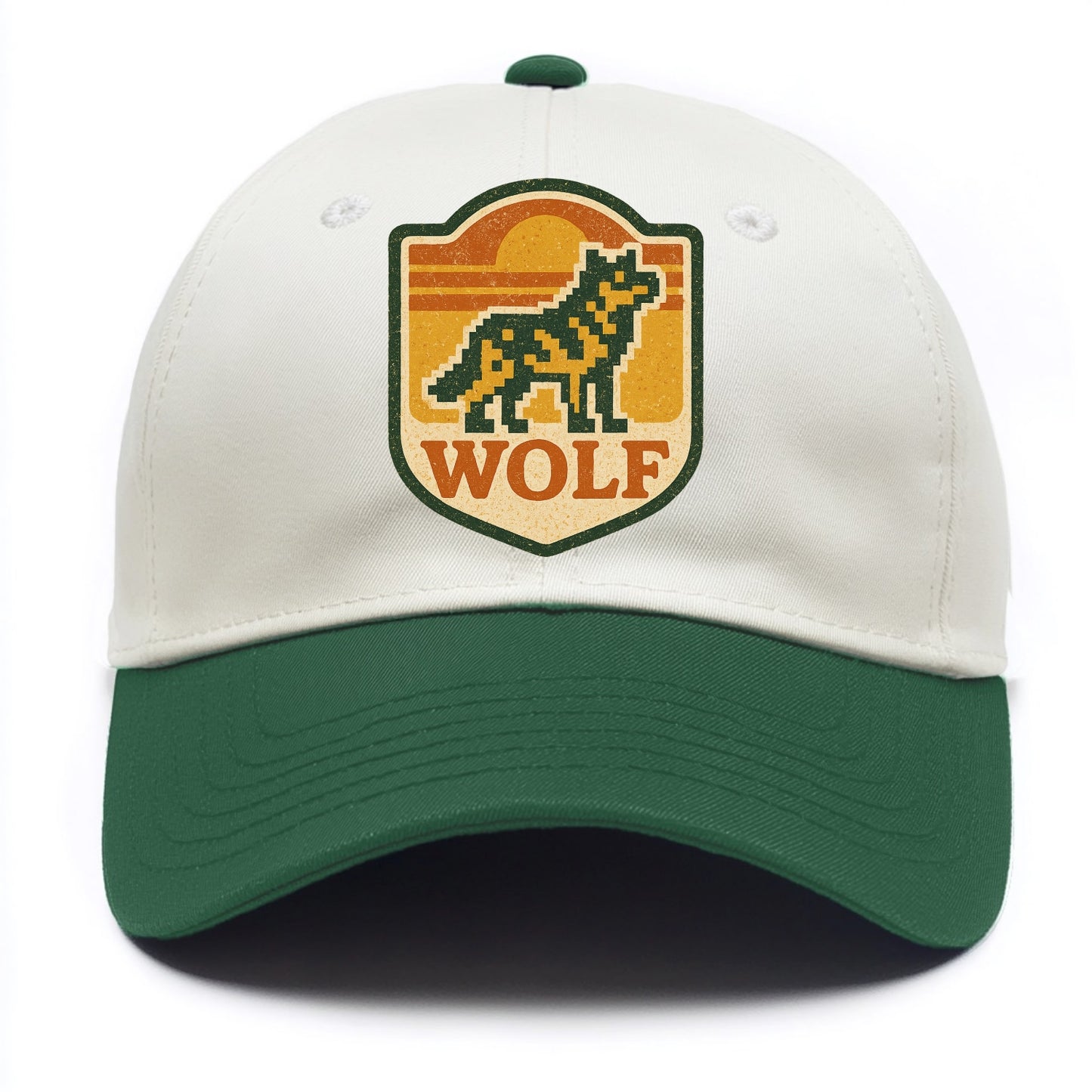 Digital Pixel Wolf  - Two Tone Cap - Green