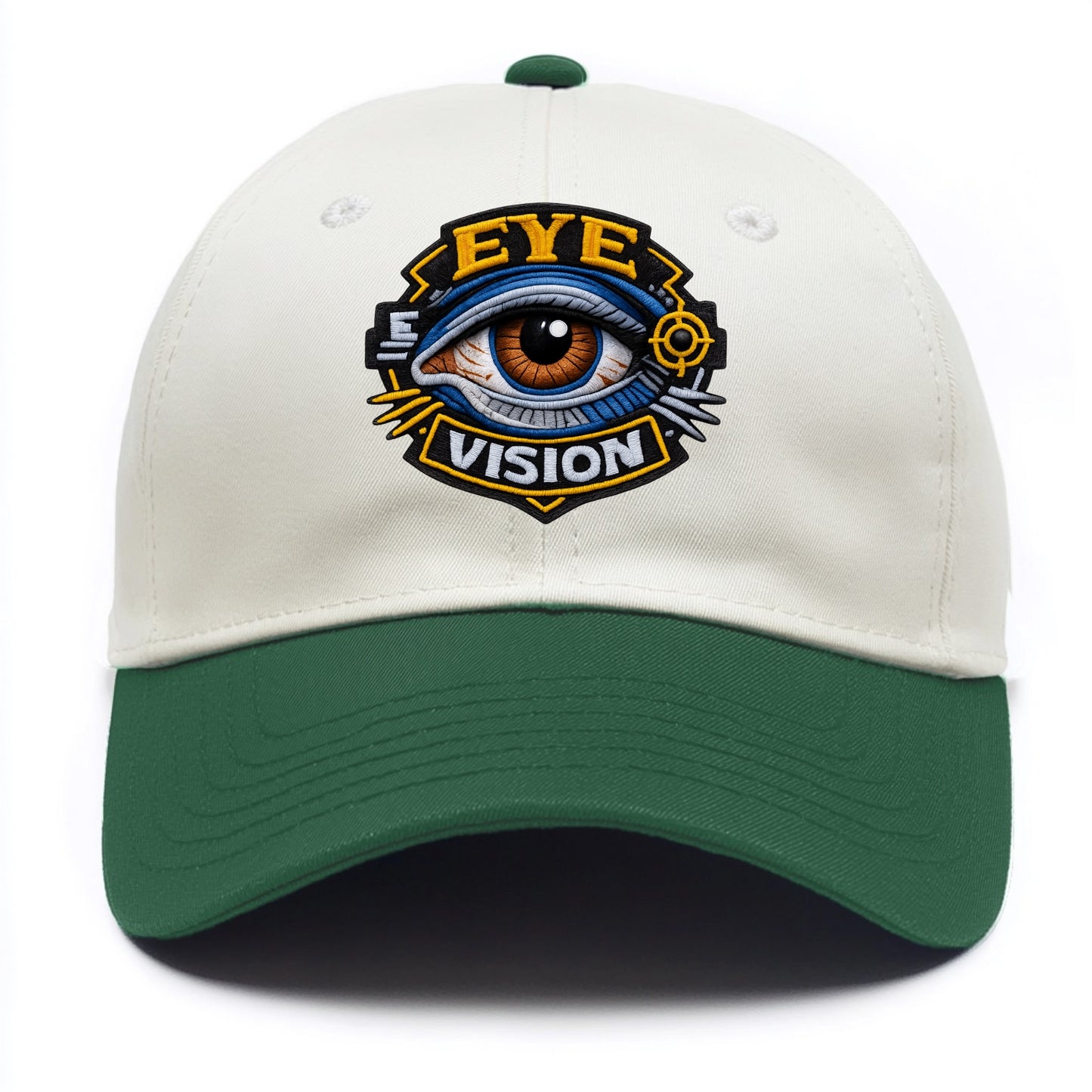 EYE VISION - anatomical eye in blue and brown , optometry - Two Tone Cap - Green