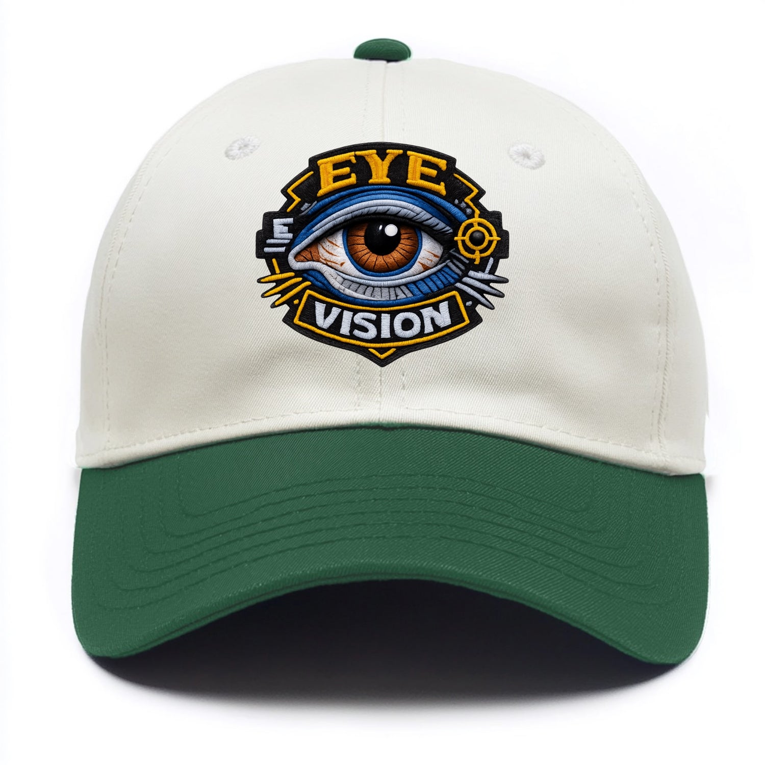 EYE VISION - anatomical eye in blue and brown , optometry - Two Tone Cap - Green