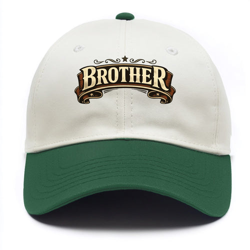Bold typography design - BROTHER - male bond, brotherhood - Two Tone Cap