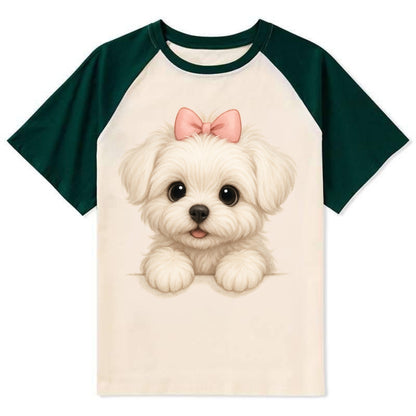 Maltese  - Contrast Raglan T-shirt - Green