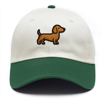 Dachshund - Modern elongated silhouette - Two Tone Cap - Green