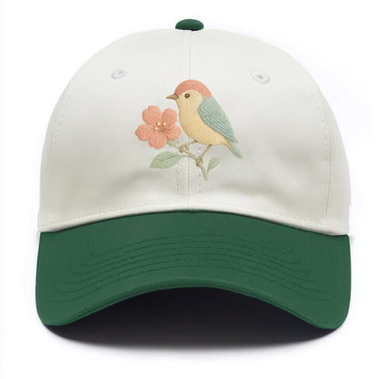 Peach Flowerpecker - Two Tone Cap - Green