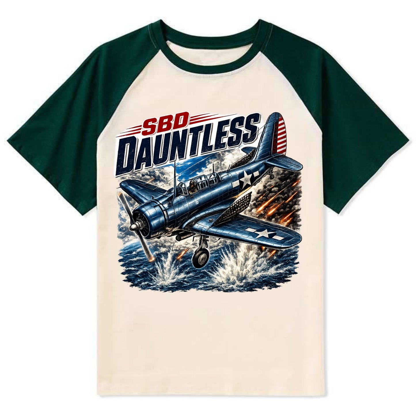 Sbd Dauntless - Contrast Raglan T-shirt - Green
