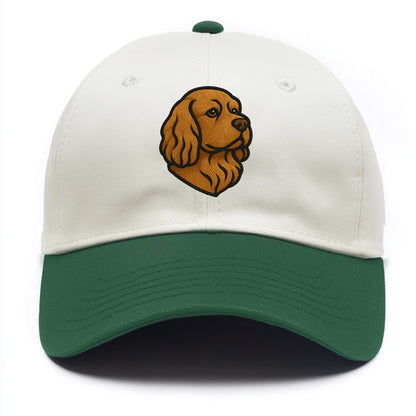 Sussex Spaniel - Golden liver embroidered low-set design - Two Tone Cap - Green