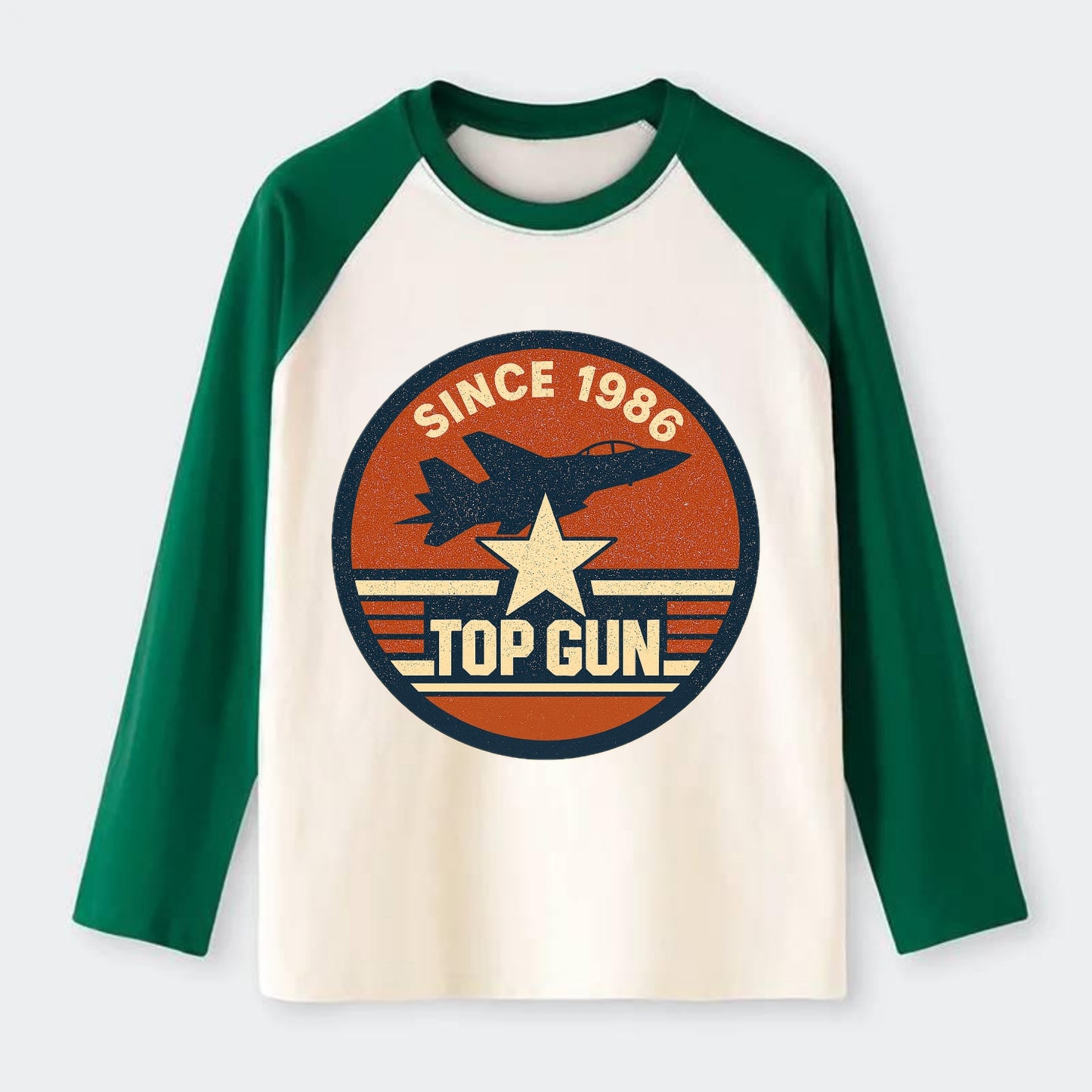 Top Gun Since 1986 - Raglan Long Sleeve T-Shirt - Green