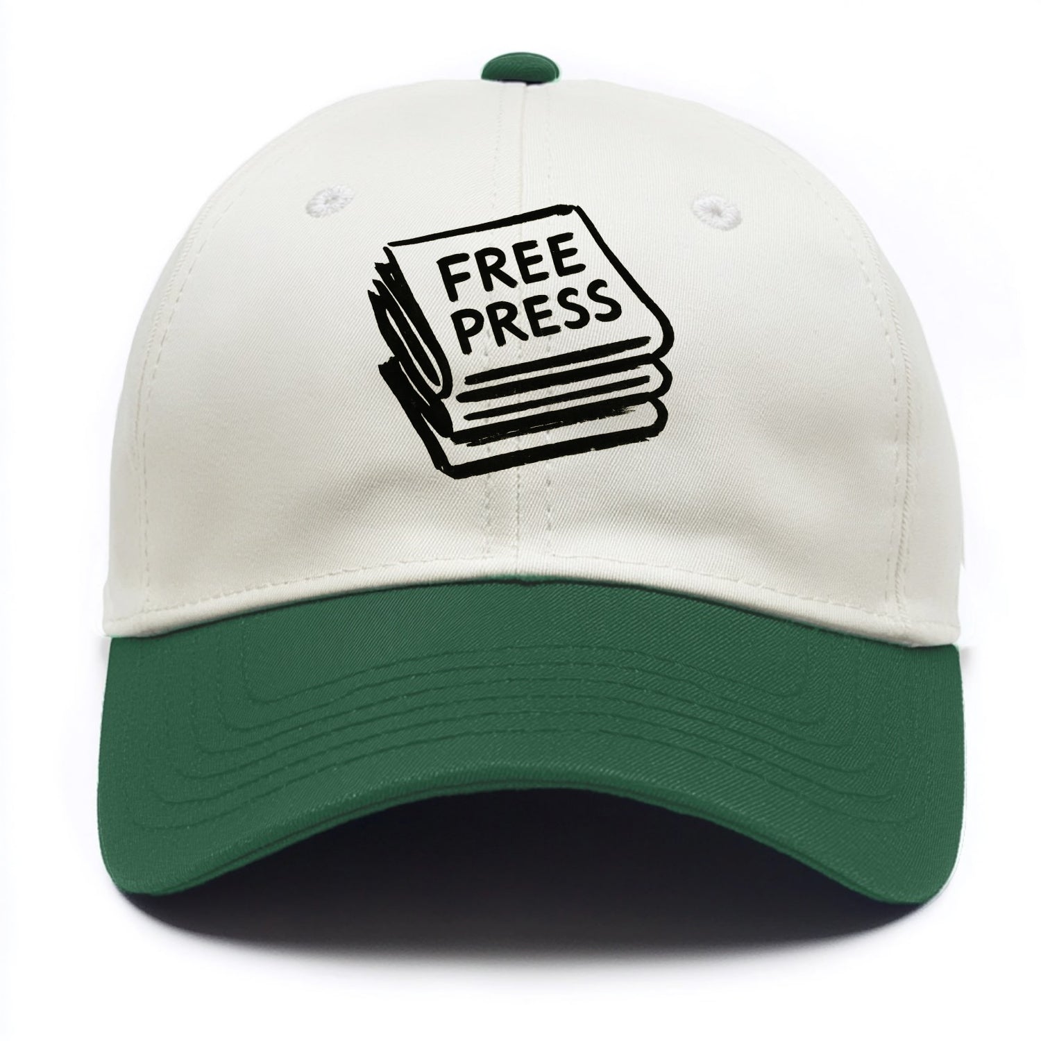 Stack of newspapers - free press bold ink brushstrokes - Two Tone Cap - Green