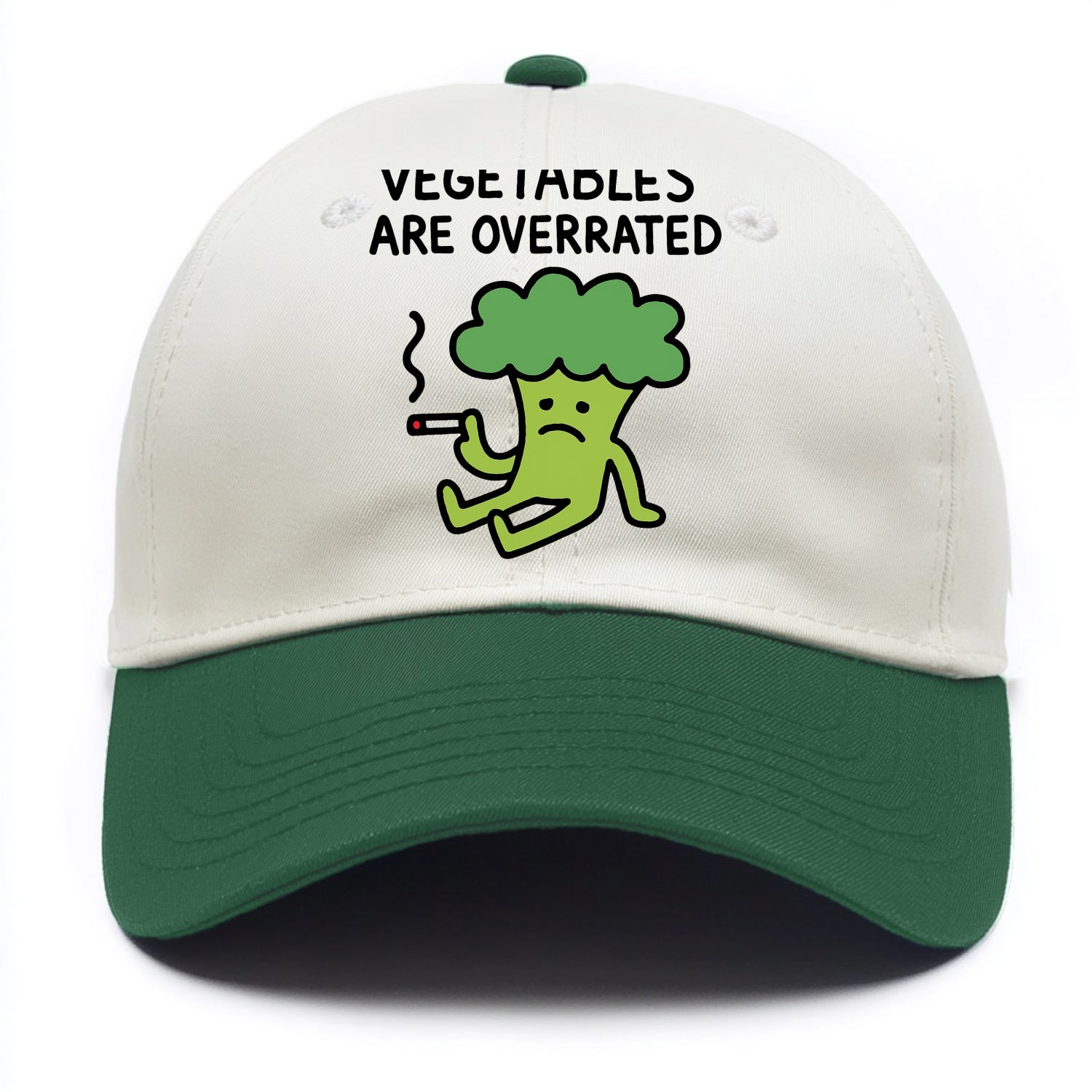 VEGETABLES ARE OVERRATED | Rebellious broccoli smoking - Two Tone Cap - Green