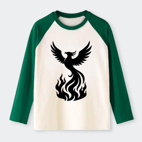 Phoenix rising from flames - Raglan Long Sleeve T-Shirt