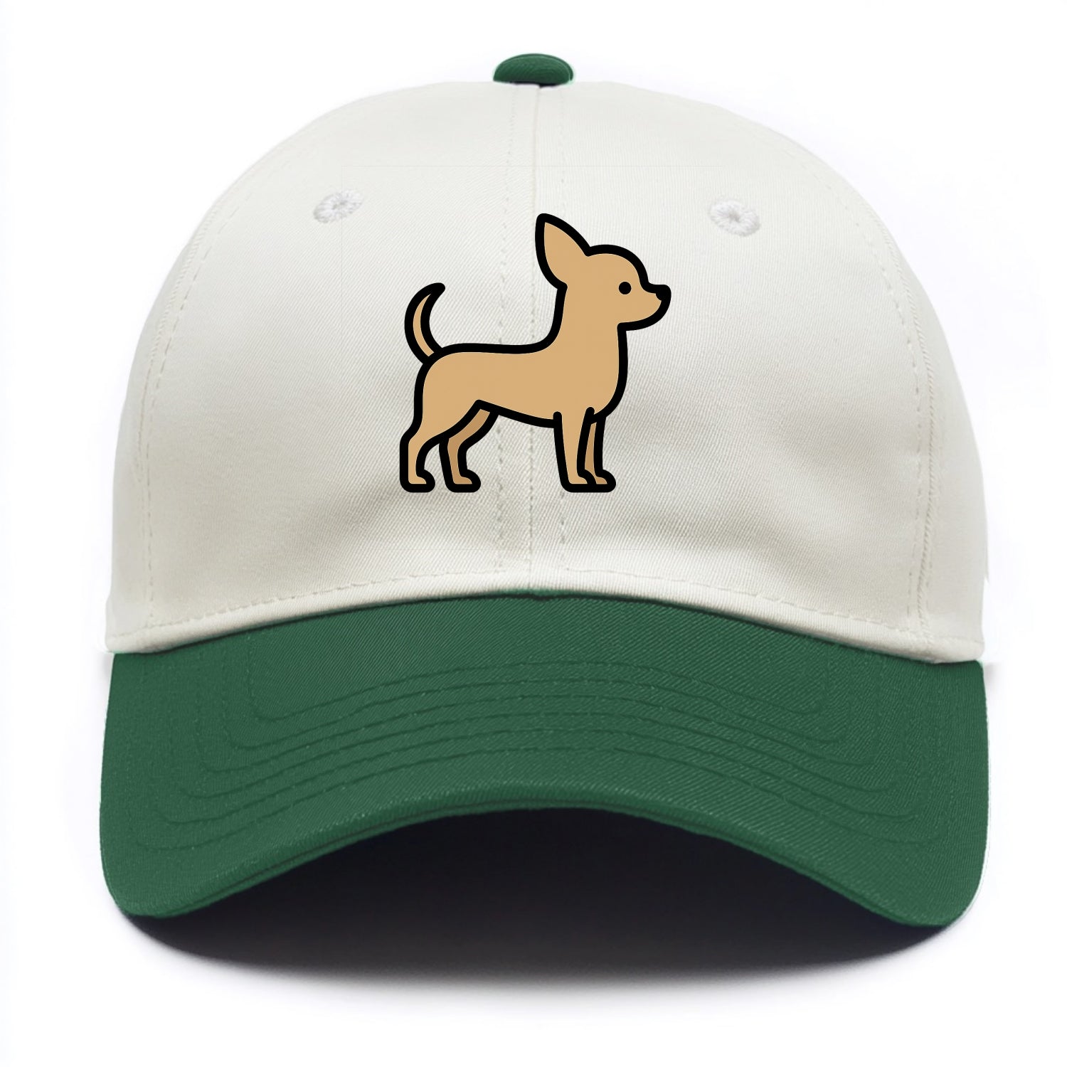 Chihuahua - Tan smooth coat flat side profile - Two Tone Cap - Green