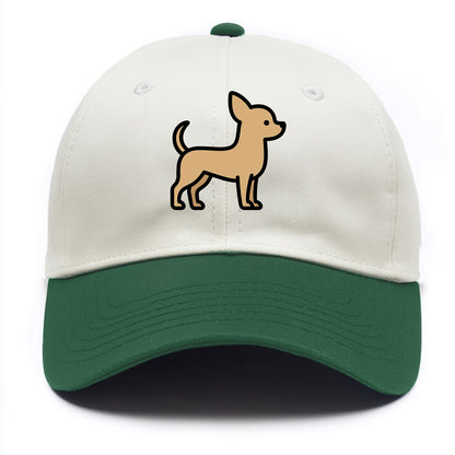 Chihuahua - Tan smooth coat flat side profile - Two Tone Cap - Green