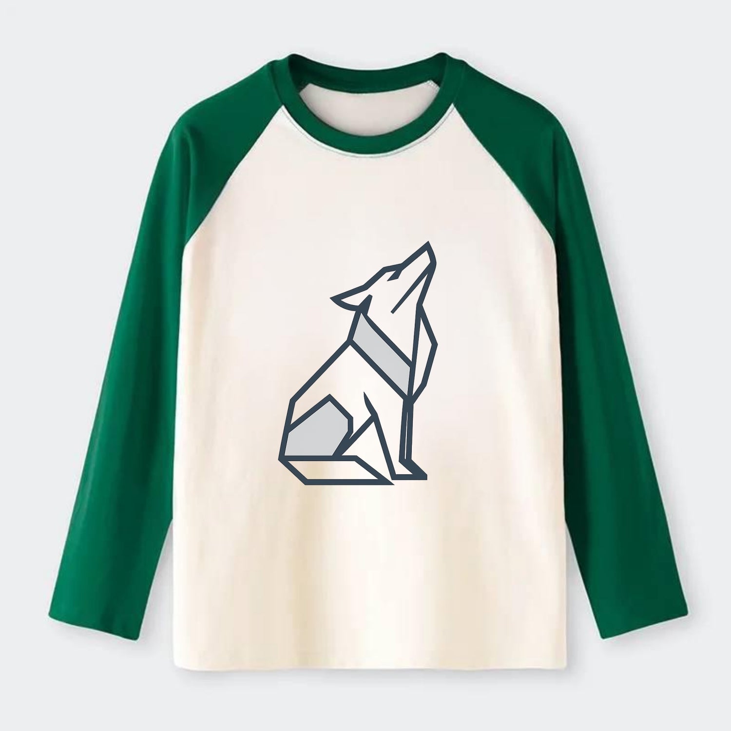 Titanium Wolf Strong  - Raglan Long Sleeve T-Shirt - Green