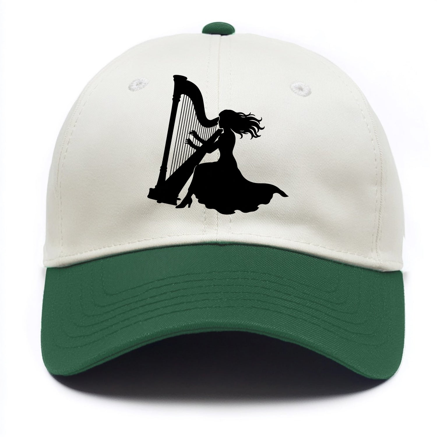 Harpist playing ethereal melody - Two Tone Cap - Green