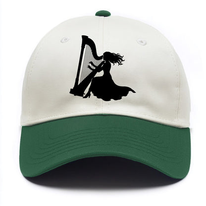 Harpist playing ethereal melody - Two Tone Cap - Green