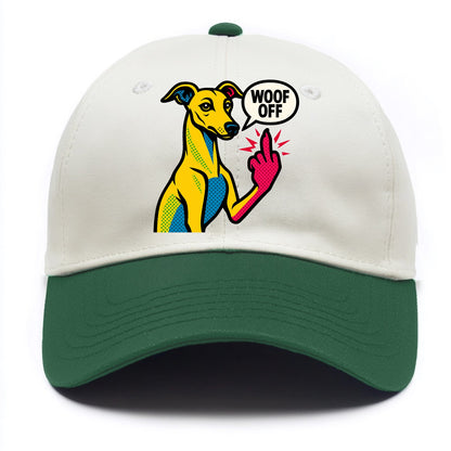 Whippet sleek athletic greyhound-like, elegant long paw giving sass - Two Tone Cap - Green