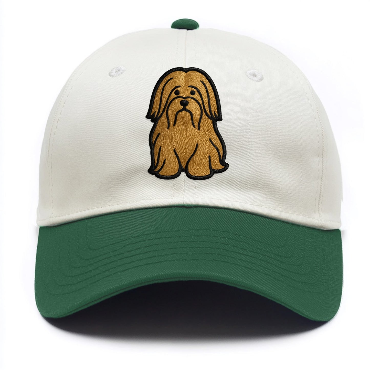 Lhasa Apso - Trendy long-haired design w - Two Tone Cap - Green