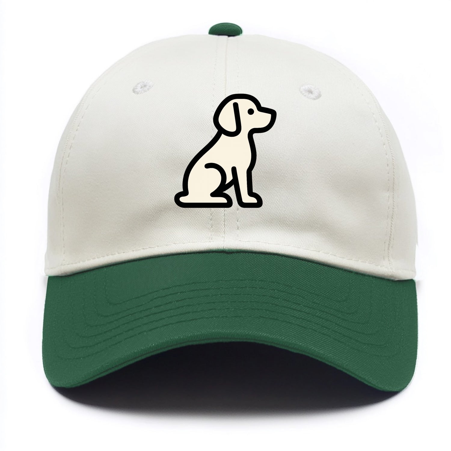 Beagle - Modern minimal sitting pose wit - Two Tone Cap - Green