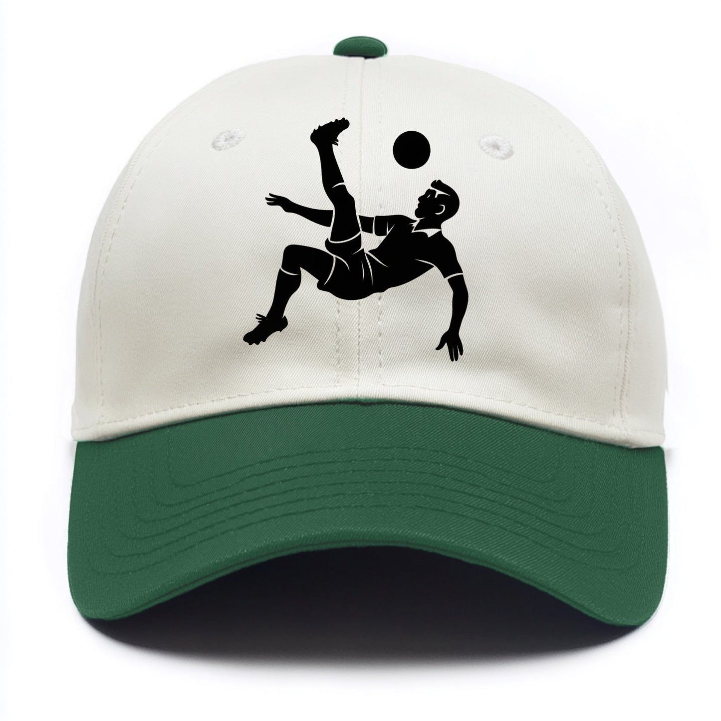 Soccer player doing a bicycle kick - Two Tone Cap - Green