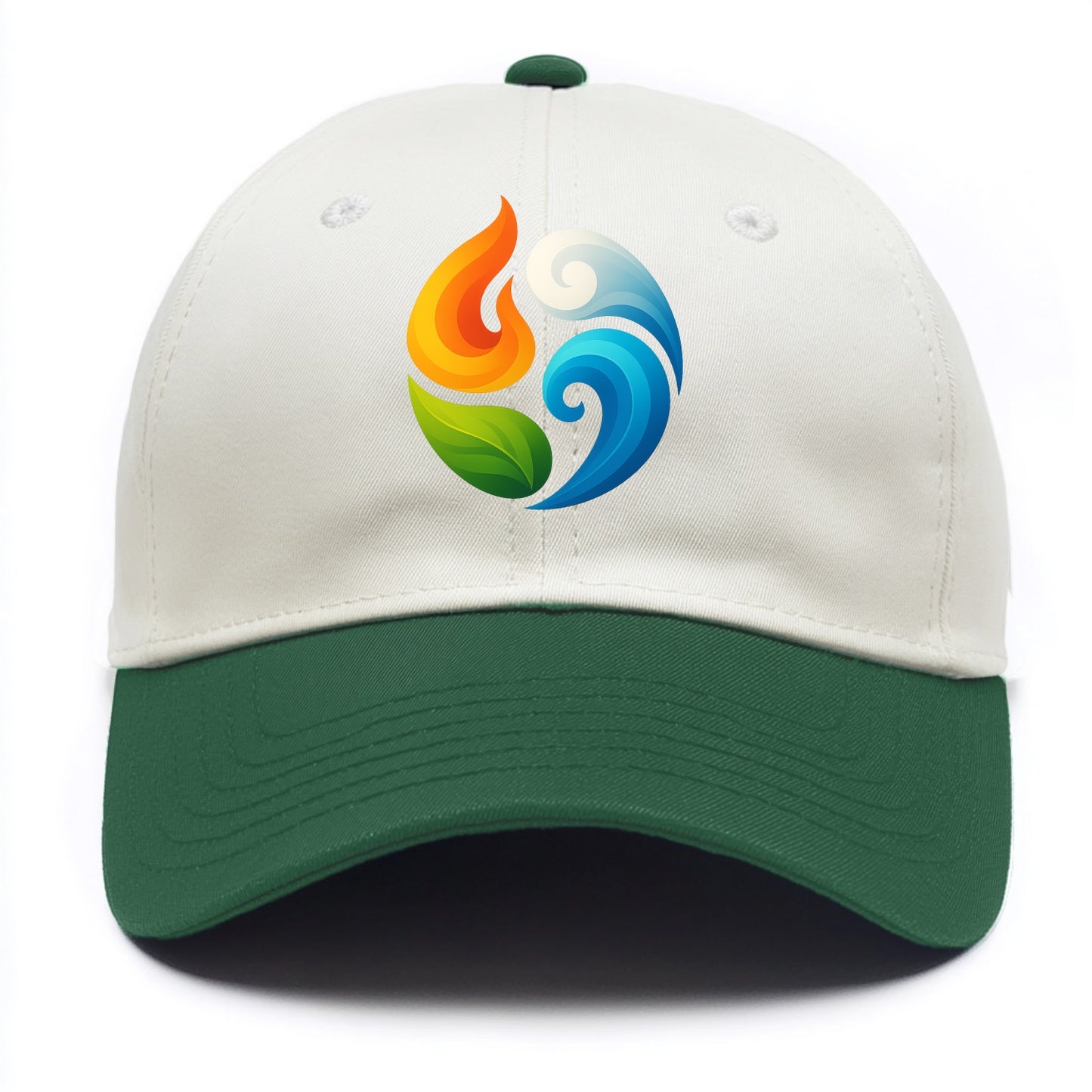 Four Elements Dance - Fire orange, water - Two Tone Cap - Green