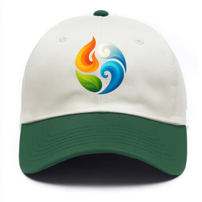 Four Elements Dance - Fire orange, water - Two Tone Cap - Green