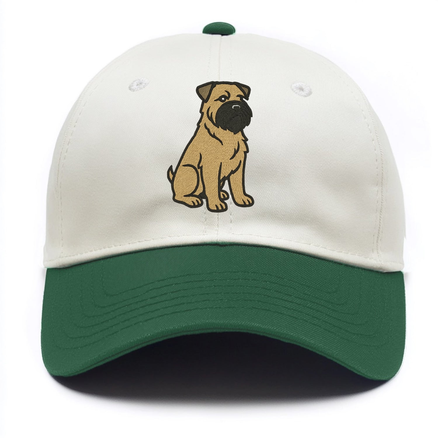 Bouvier des Flandres - Fawn rough coat embroidered design - Two Tone Cap - Green