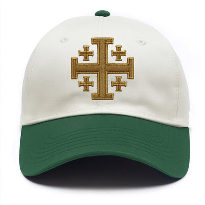 Jerusalem Cross  - Two Tone Cap - Green