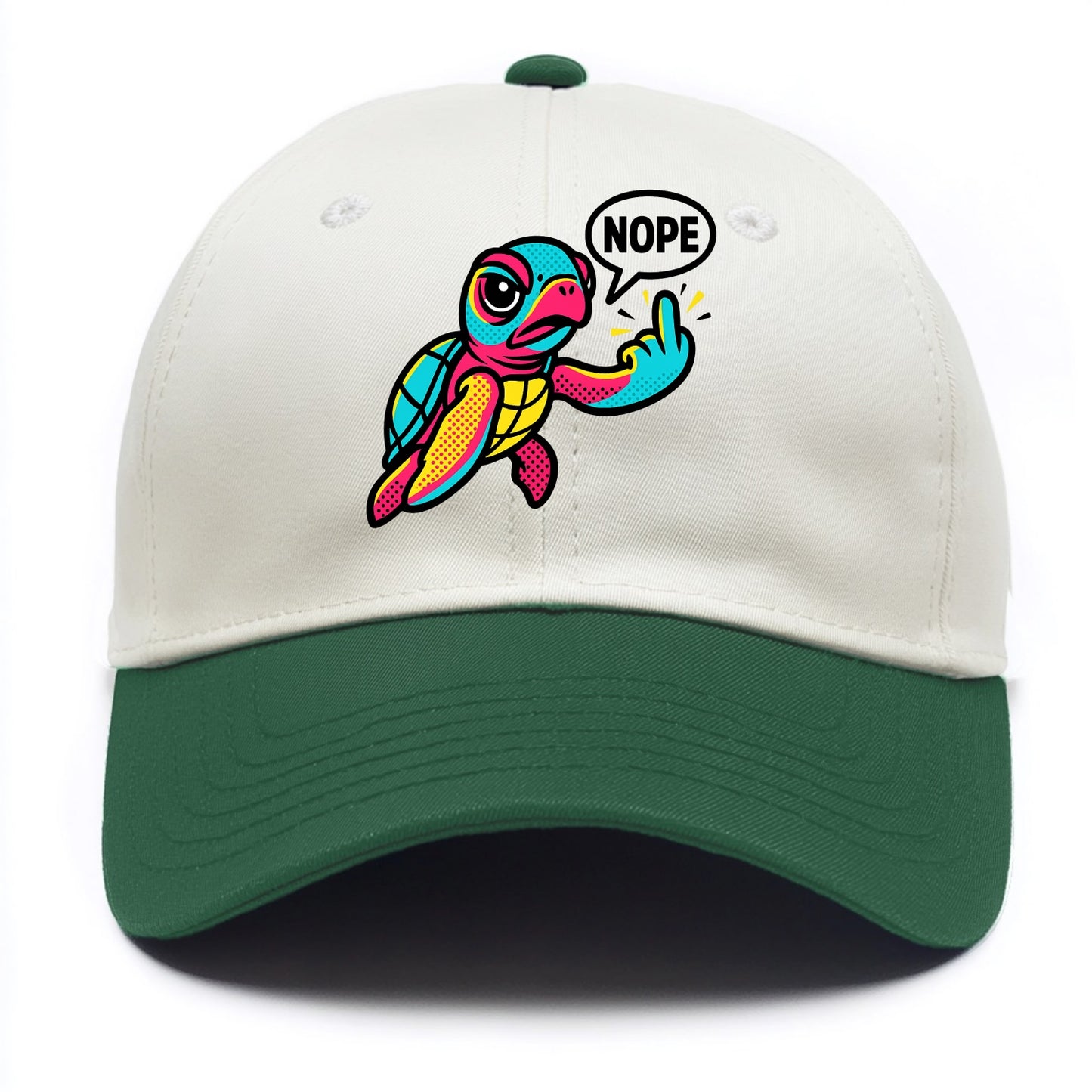 baby sea turtle swimming gracefully, one flipper extended sassily - Two Tone Cap - Green