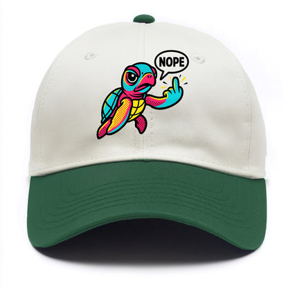 baby sea turtle swimming gracefully, one flipper extended sassily - Two Tone Cap - Green