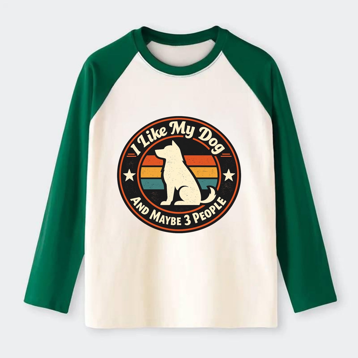 Canine Companion Crew - Raglan Long Sleeve T-Shirt - Green