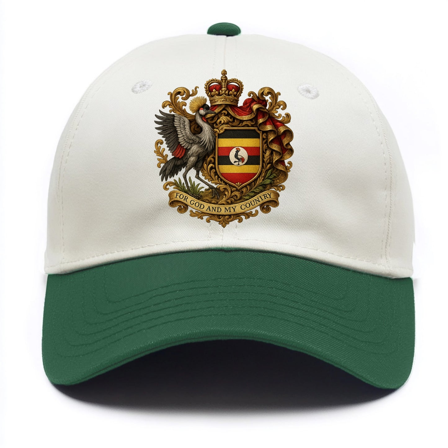 Uganda Crested Crane Emblem  - Two Tone Cap - Green