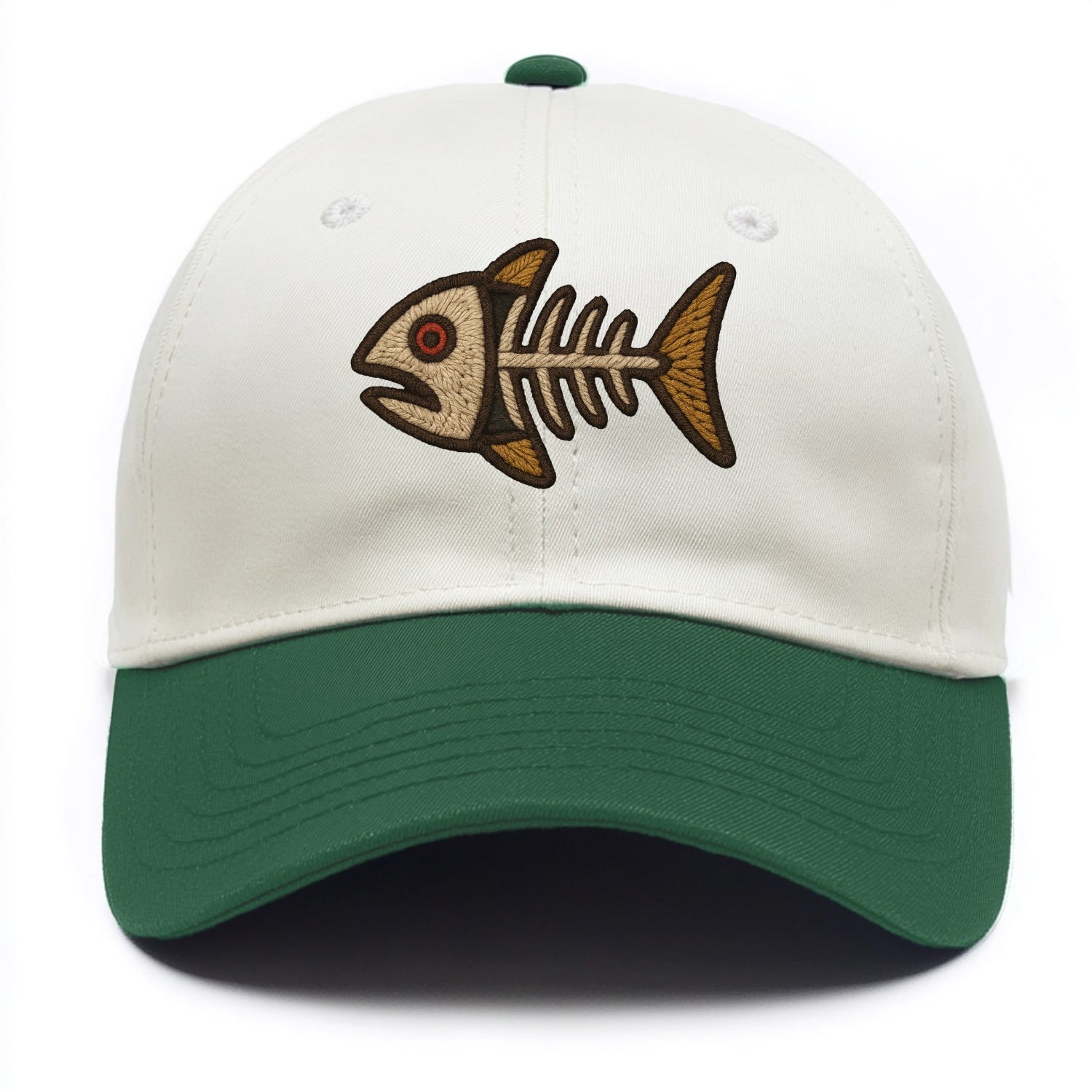 Fish Skeleton  - Two Tone Cap - Green