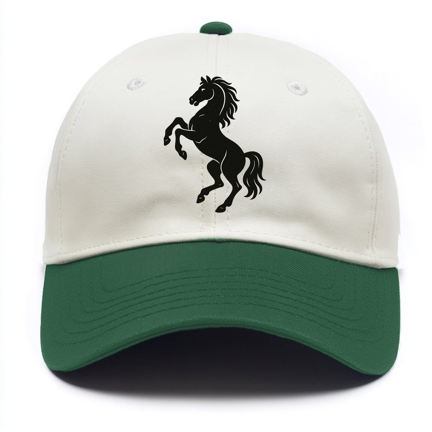 Stallion rearing on hind legs - Two Tone Cap - Green