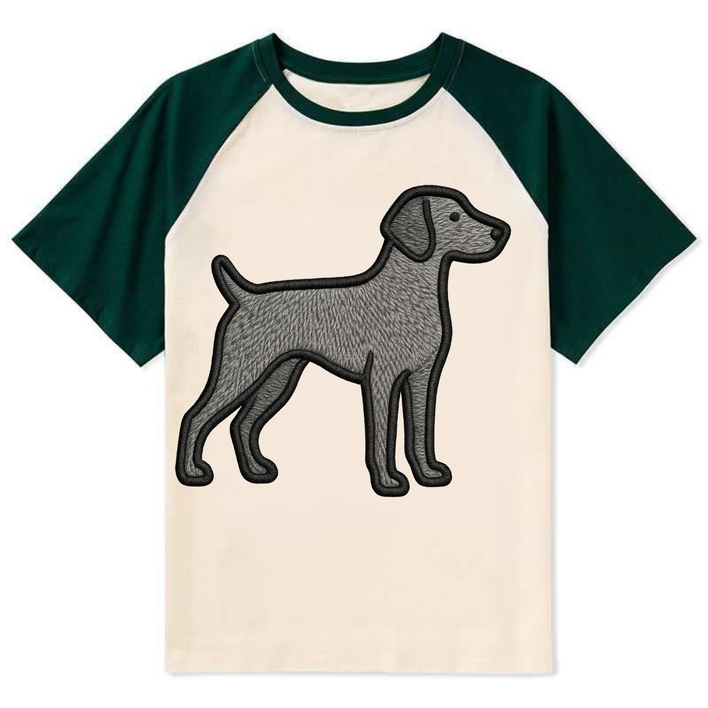 Weimaraner - Trendy gray ghost design wi - Contrast Raglan T-shirt - Green