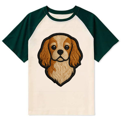 Cavalier King Charles Spaniel - Modern g - Contrast Raglan T-shirt - Green