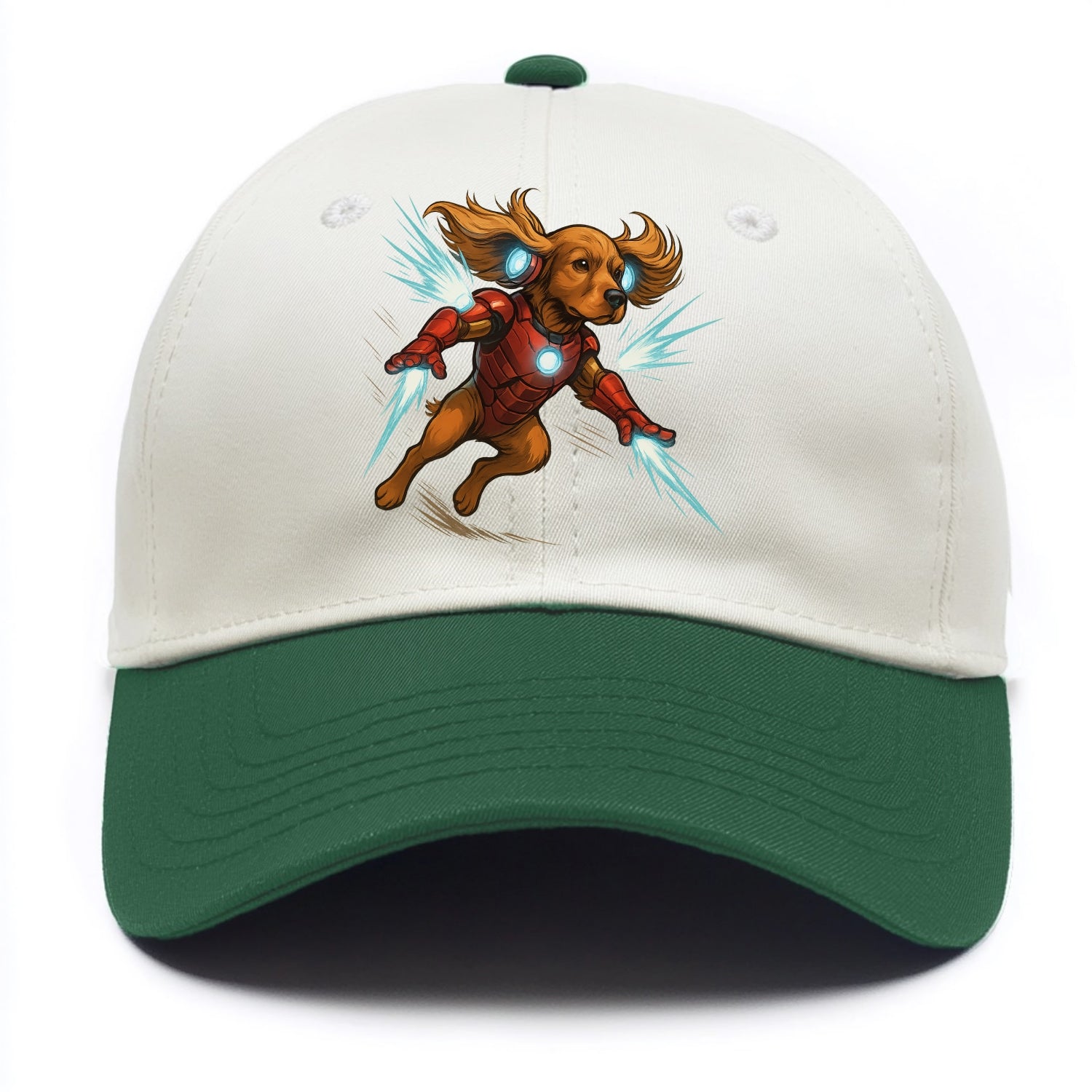 Cocker Spaniel Iron Man  - Two Tone Cap - Green
