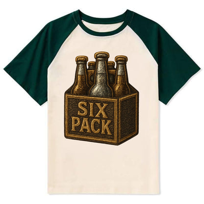 Six Pack  - Contrast Raglan T-shirt - Green