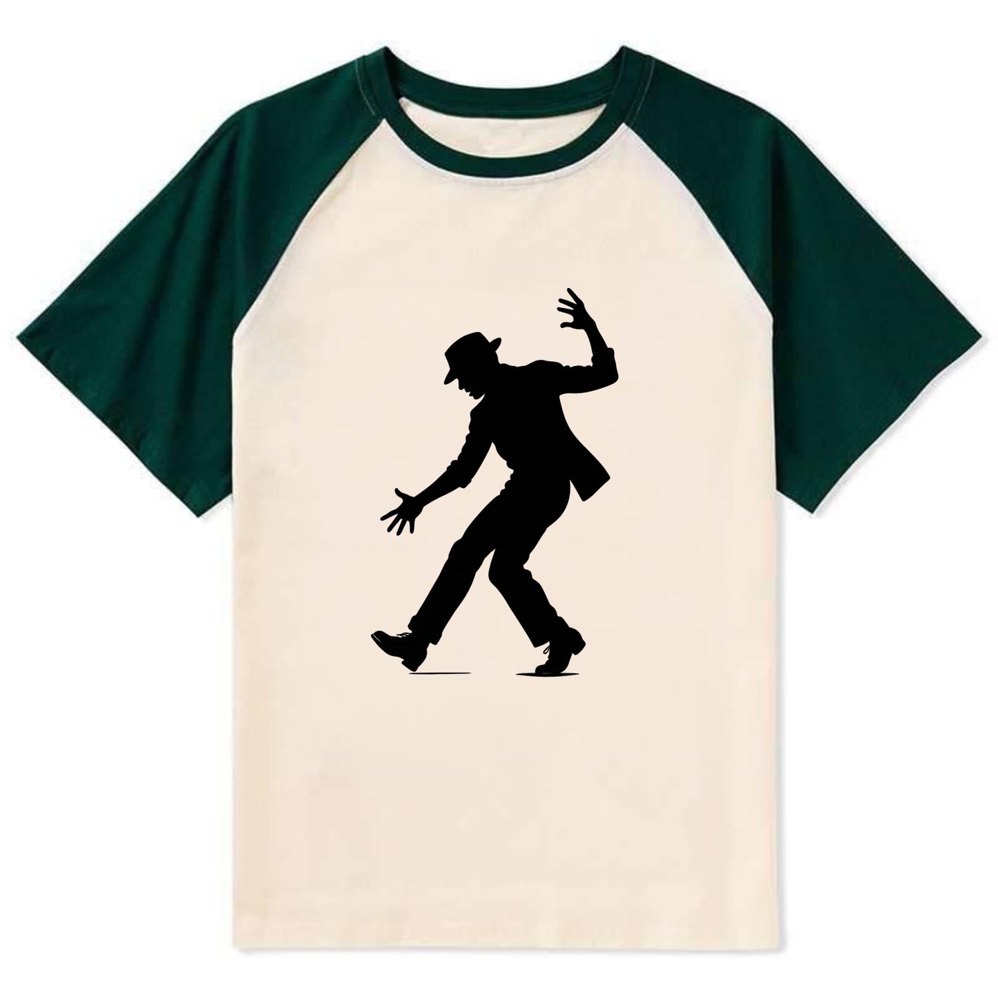 Tap dancer dramatic step - Contrast Raglan T-shirt - Green