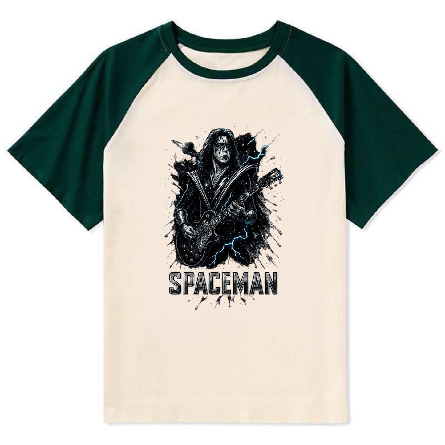 Silver Splash - Contrast Raglan T-shirt - Green