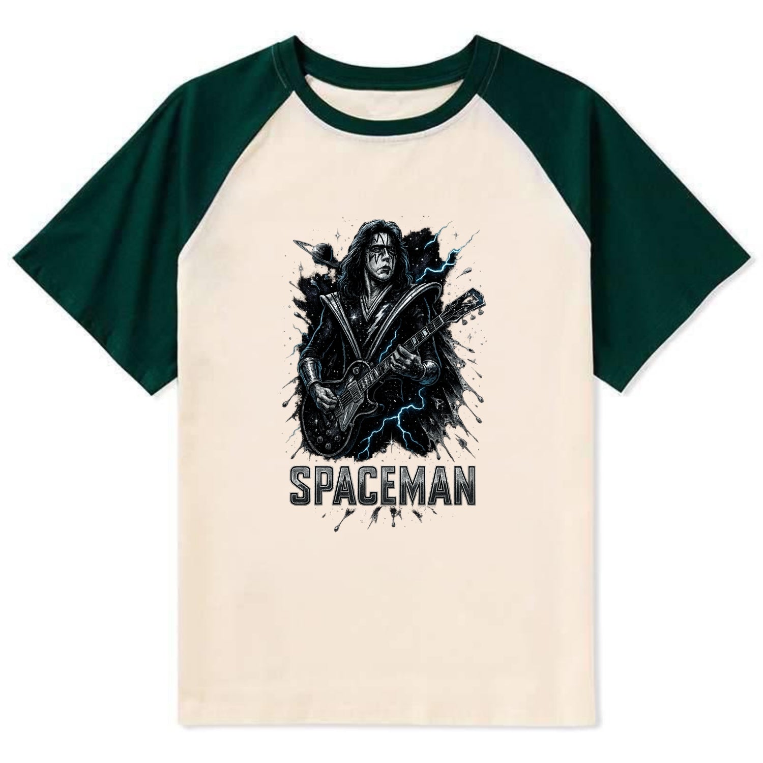 Silver Splash - Contrast Raglan T-shirt - Green