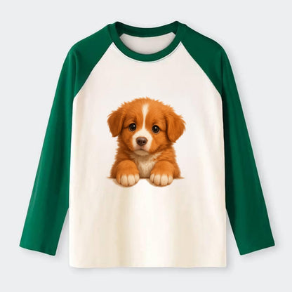 Nova Scotia Duck Tolling Retriever  - Ra - Raglan Long Sleeve T-Shirt - Green