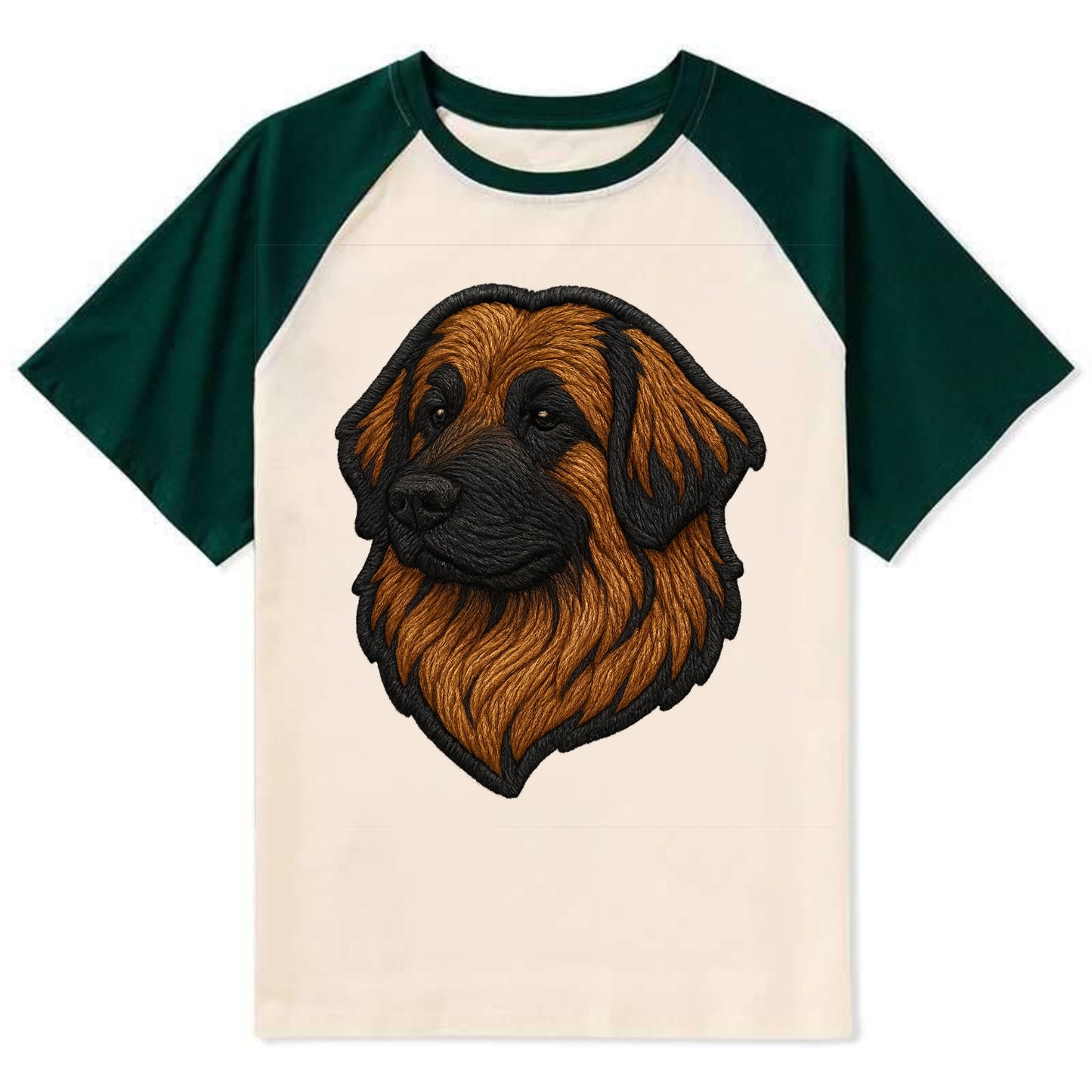 Leonberger - Contemporary lion-mane desi - Contrast Raglan T-shirt - Green