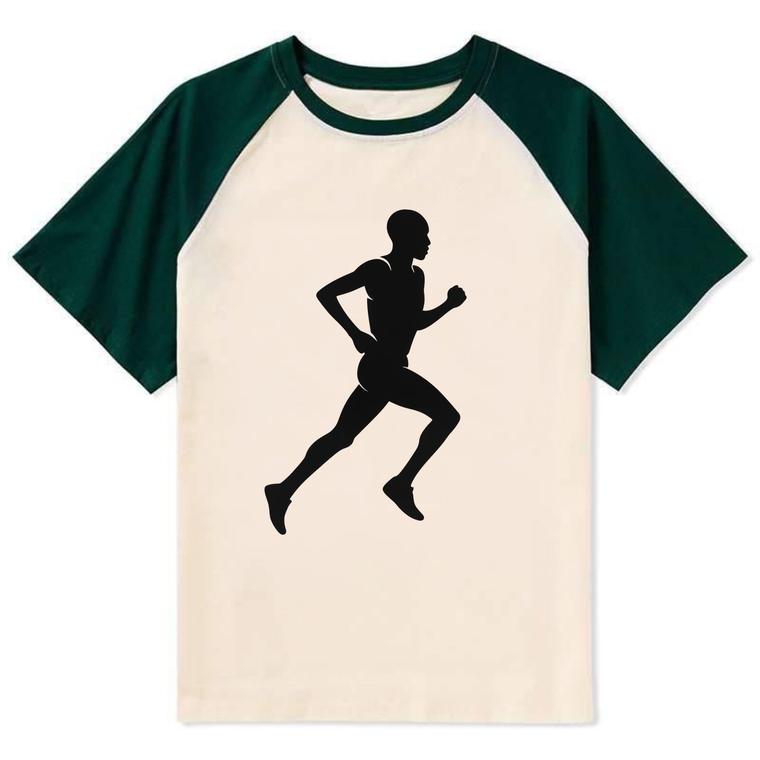 Kenyan distance runner stride - Contrast Raglan T-shirt - Green